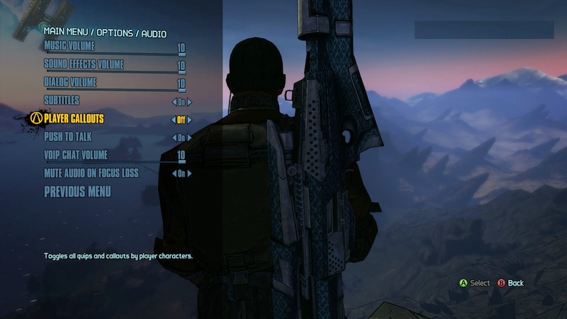 Illustration for article titled Thank God I Can Make My Borderlands 2 Character Stop Yapping